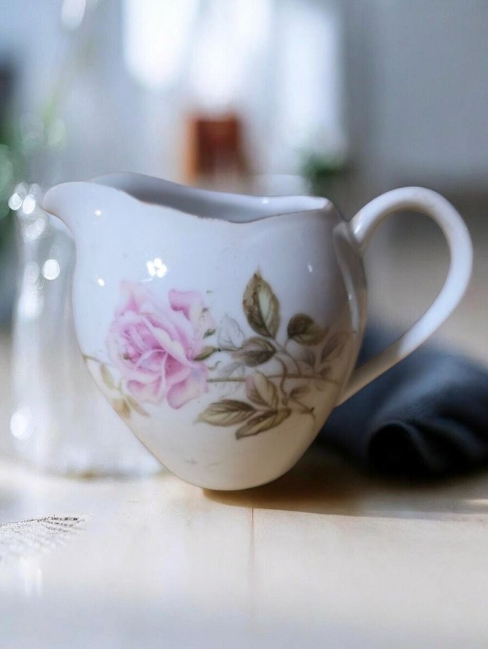 SEVILLE Fine China of Japan Pink Roses Creamer